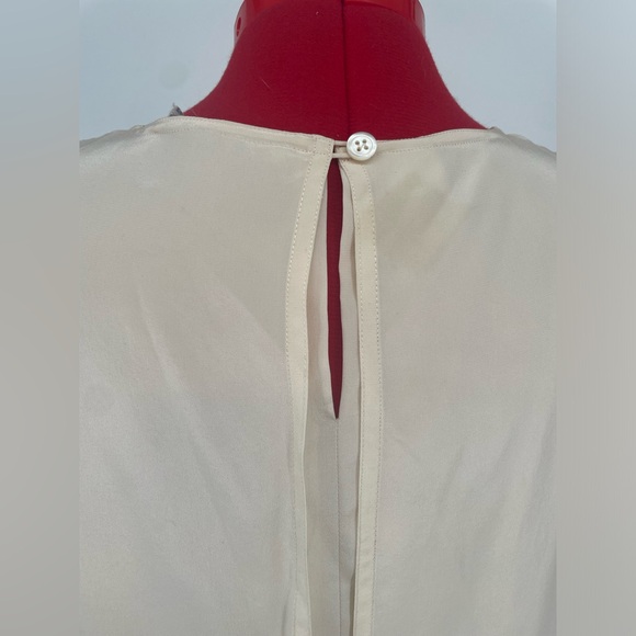 Vintage Silk Cream Layered Sleeveless Blouse - Picture 7 of 11